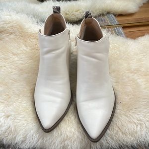 Cream and Snake Cut Out Bootie